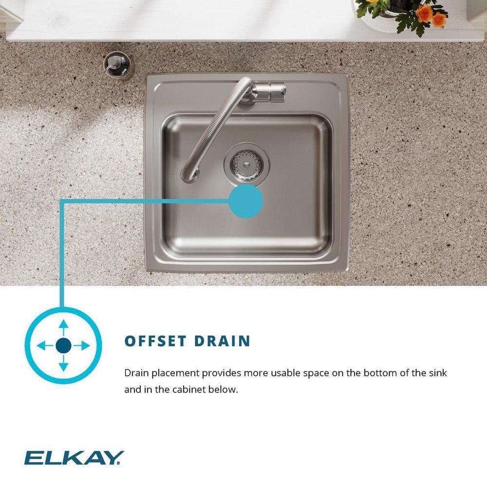 Elkay Lustrous Satin 19 x 18 in. Stainless Steel Single Bowl Drop-in Kitchen Sink in Lustrous Satin 