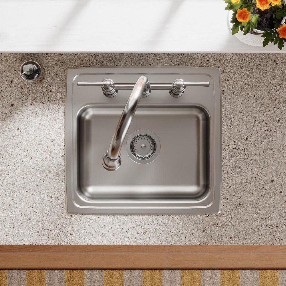 Elkay Lustrous Satin 19 x 18 in. Stainless Steel Single Bowl Drop-in Kitchen Sink in Lustrous Satin 