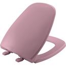 Round Closed Front Toilet Seat with Cover in Dusty Rose