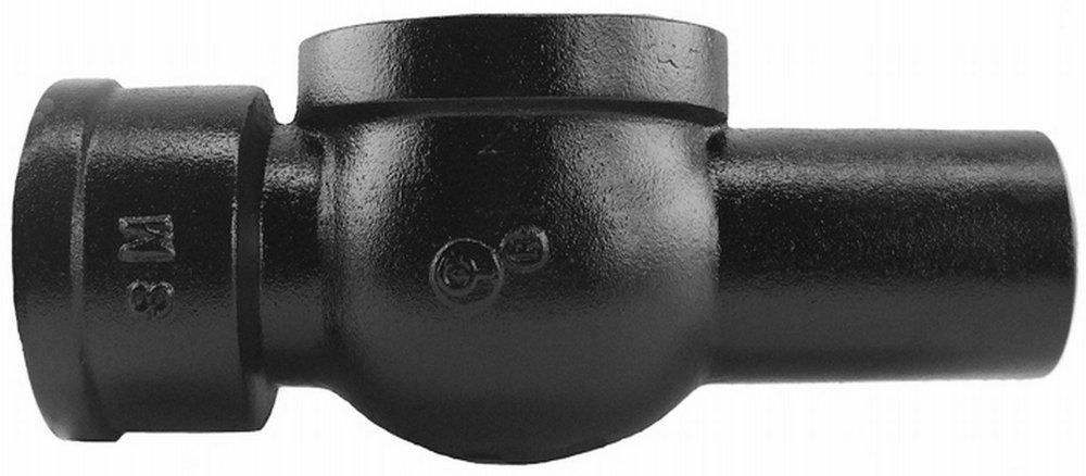 Black Spigot x Hub x FNPT Service Cast Iron Wash Test Tee Less Plug 