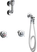 Two Cross Handle Wall Mount Service Faucet in Polished Chrome