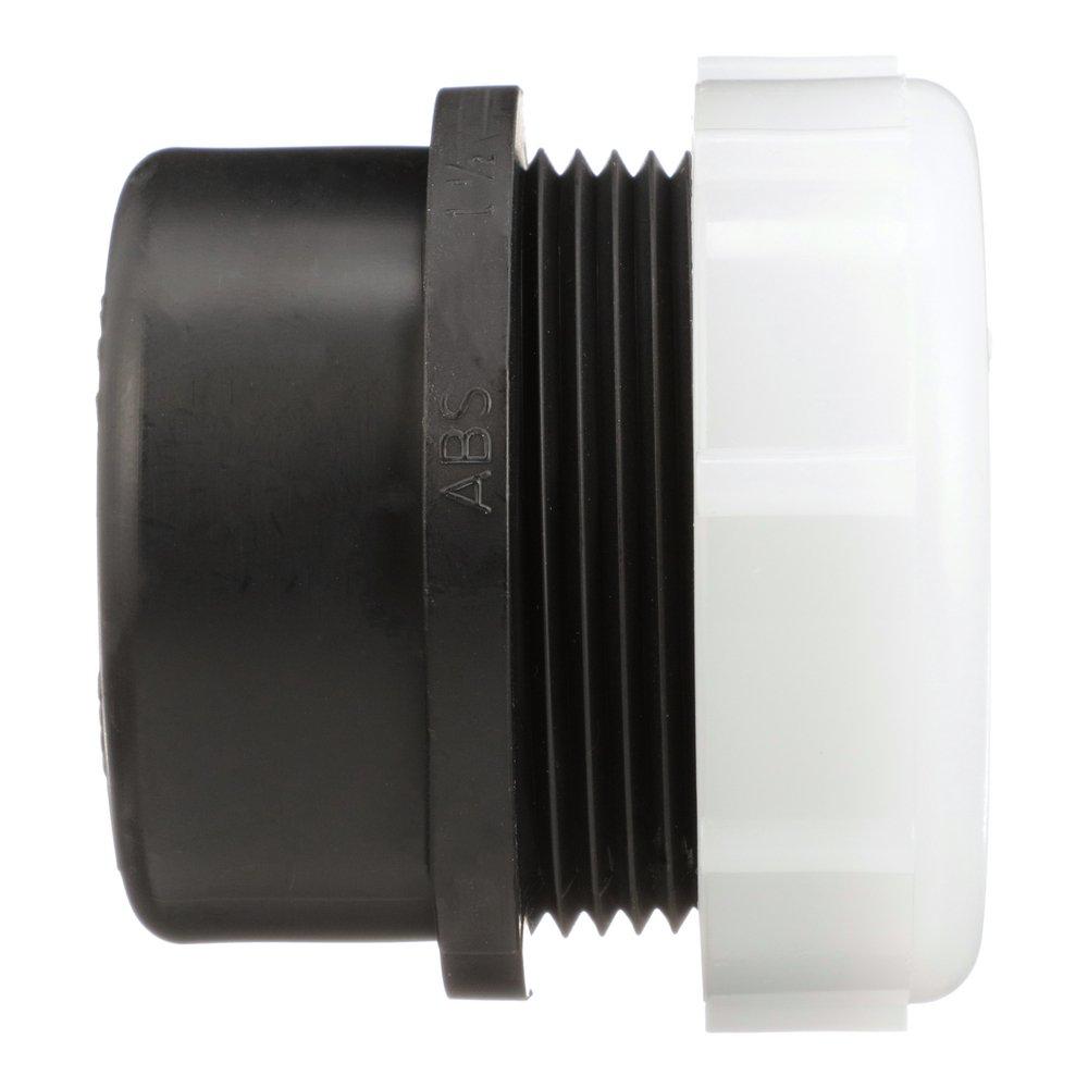Black ABS DWV Slip Joint Male Trap Adapter with Washer & Polyethylene Nut 