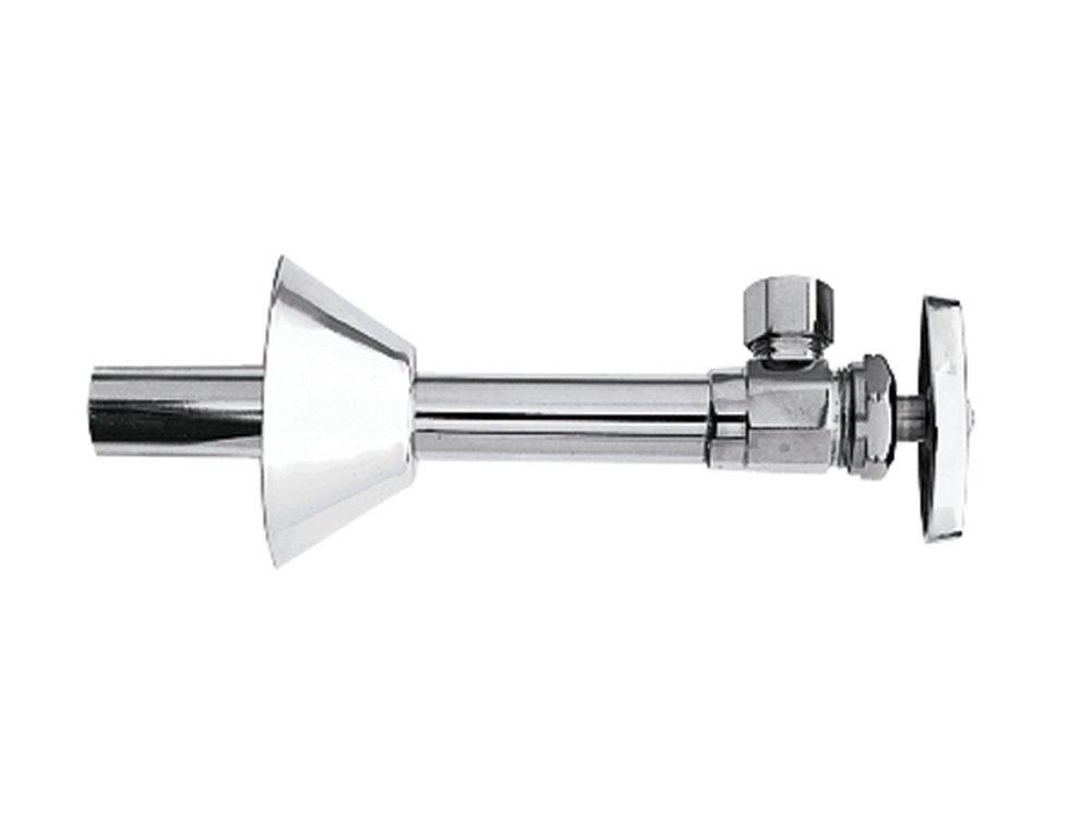 Brasstech Satin Nickel - PVD 1/2 x 3/8 in. Sweat x OD Compression Oval Handle Angle Supply Stop Valve 