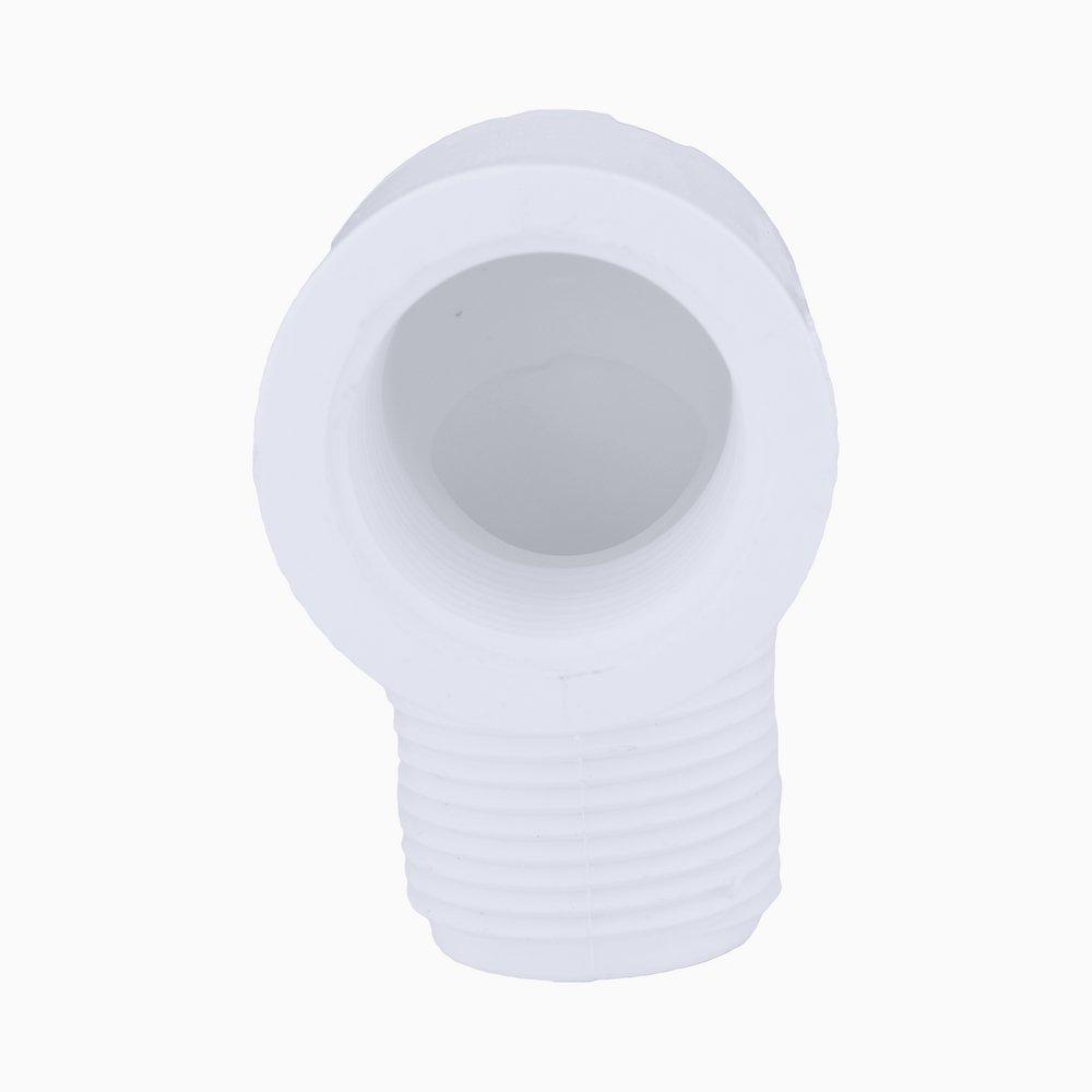 White PVC Schedule 40 90&deg; MPT x FPT Elbow 