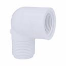 White PVC Schedule 40 90&deg; MPT x FPT Elbow 