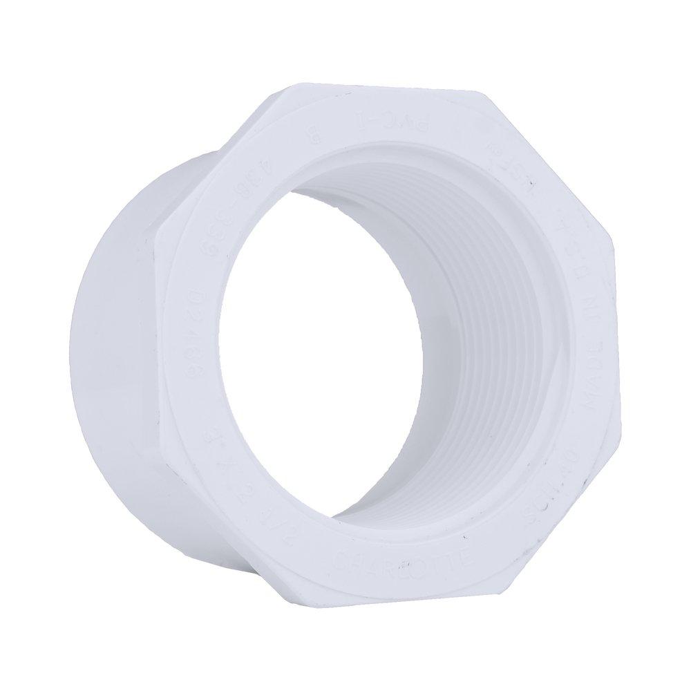 White PVC Schedule 40 Female Bushing 
