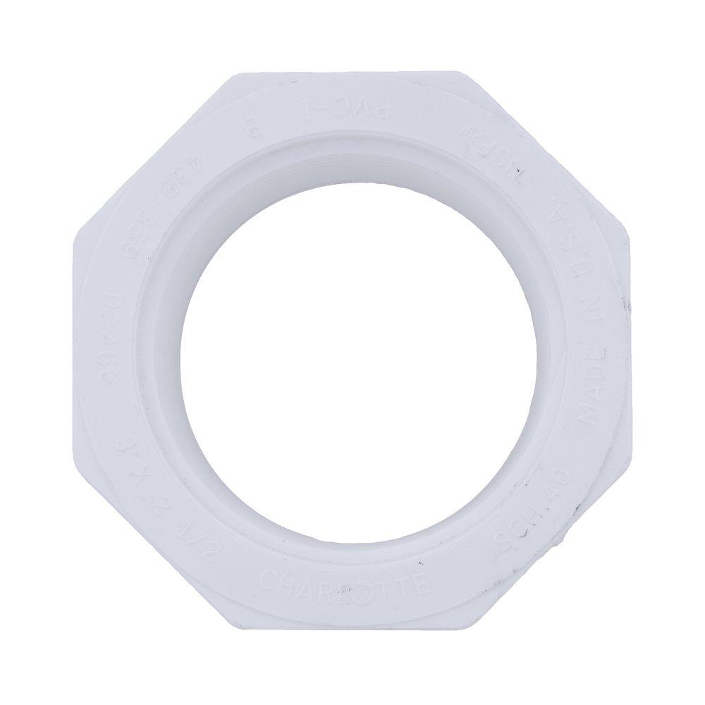 White PVC Schedule 40 Female Bushing 