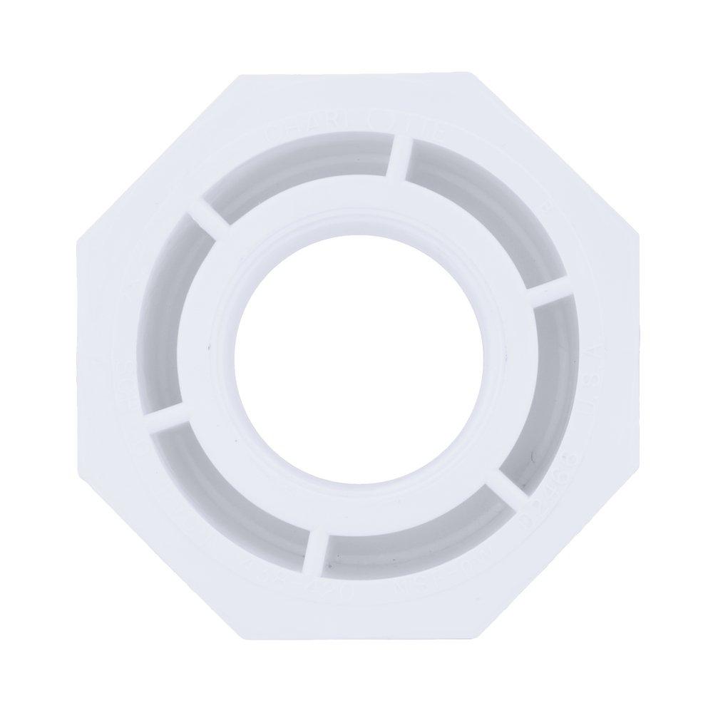 White PVC Schedule 40 Female Bushing 