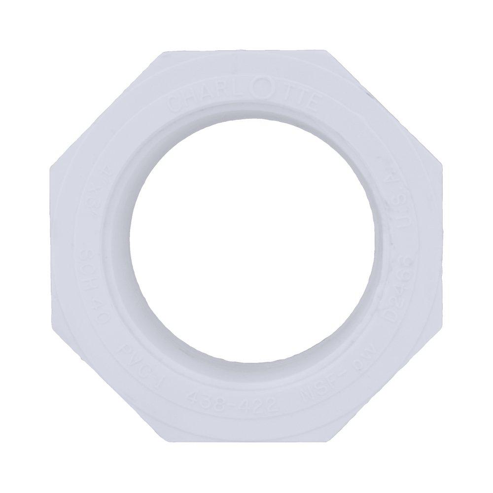 White PVC Schedule 40 Female Bushing 