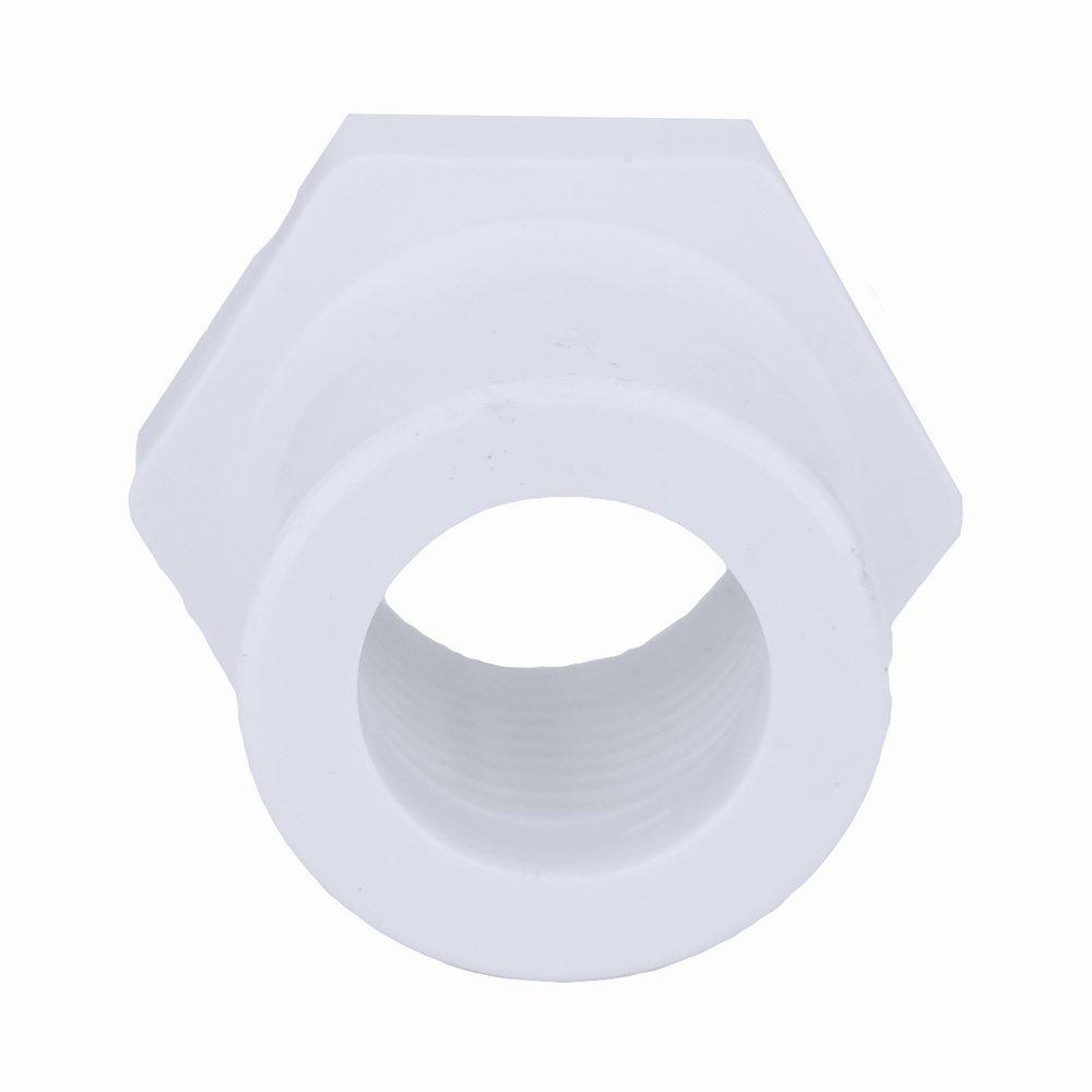 White PVC Schedule 40 Female Bushing 
