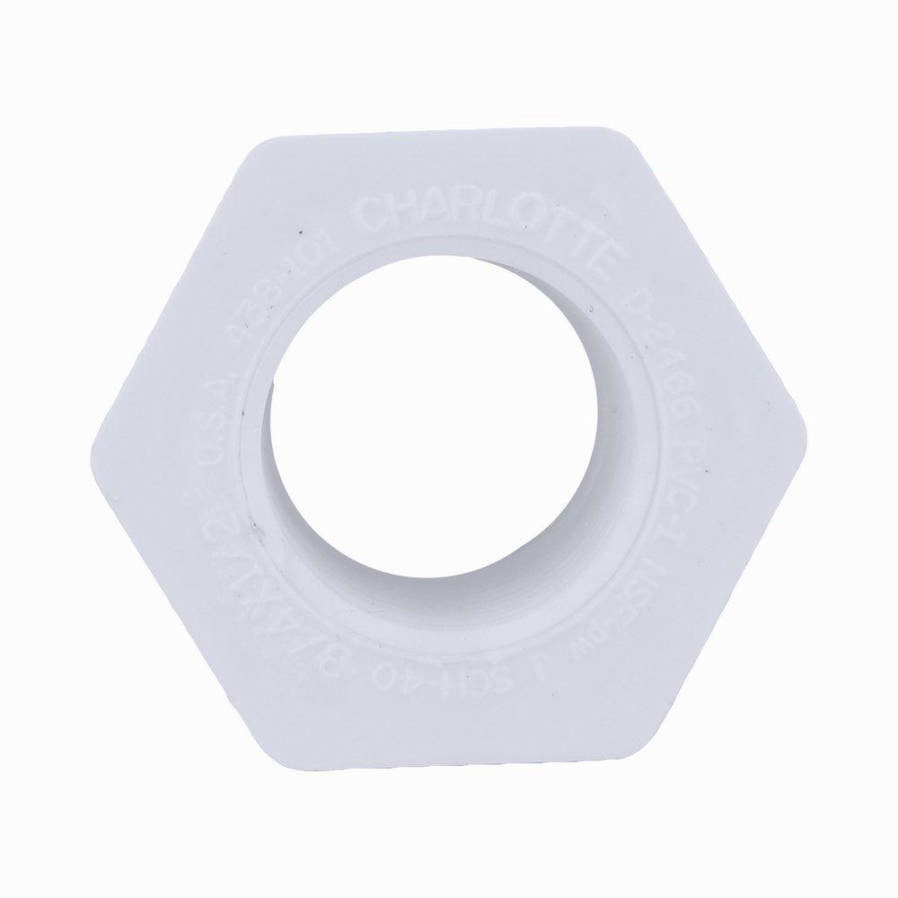 White PVC Schedule 40 Female Bushing 