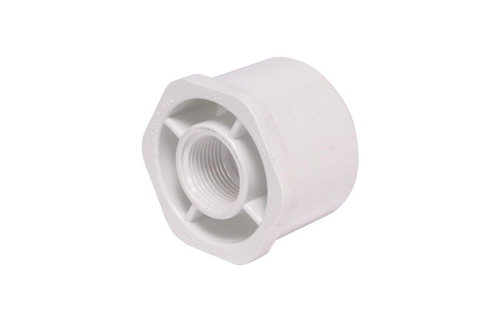 White PVC Schedule 40 Female Bushing 