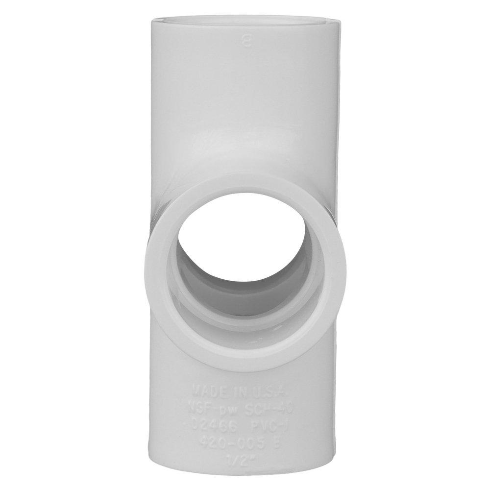 White PVC Schedule 40 Cross Tee 