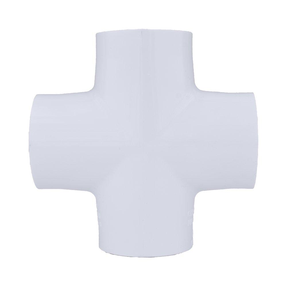 White PVC Schedule 40 Cross Tee 