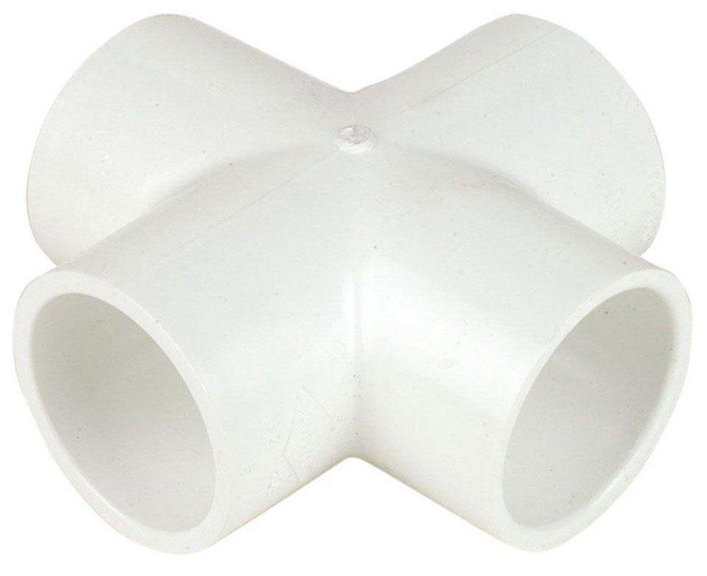 White PVC Schedule 40 Cross Tee 