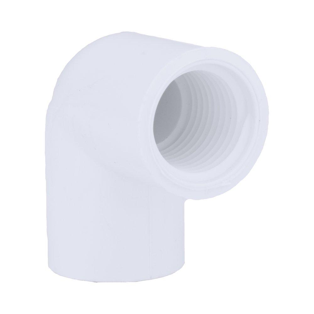 White PVC Schedule 40 90&deg; Female Threaded Elbow 
