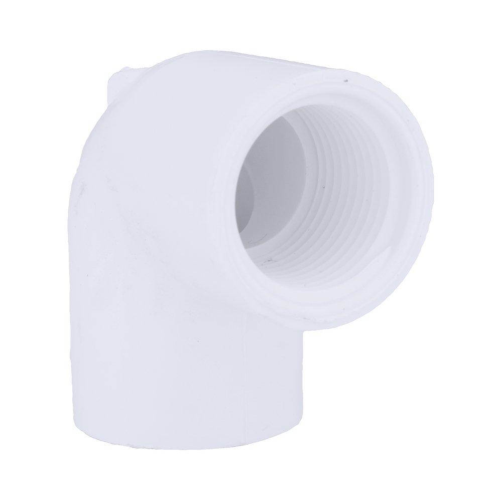 White PVC Schedule 40 90&deg; Female Threaded Elbow 