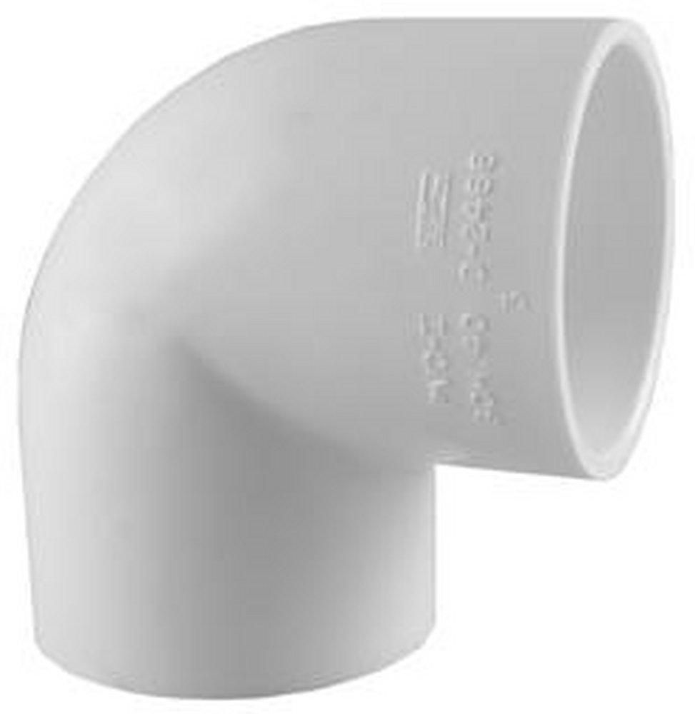 White Socket Reducing Schedule 40 PVC 90 Degree Elbow 