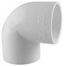 White Socket Reducing Schedule 40 PVC 90 Degree Elbow 