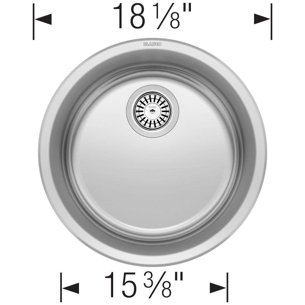 BLANCO Satin Polished 18-1/8 x 18-1/8 in. Drop-in Stainless Steel Bar Sink 