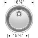 BLANCO Satin Polished 18-1/8 x 18-1/8 in. Drop-in Stainless Steel Bar Sink 