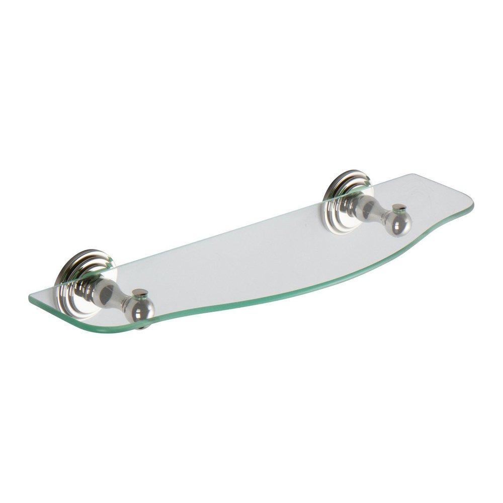 Ginger Polished Nickel 18 in. Traditional Tempered Glass Shelf 