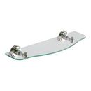 18 in. Traditional Tempered Glass Shelf in Polished Nickel