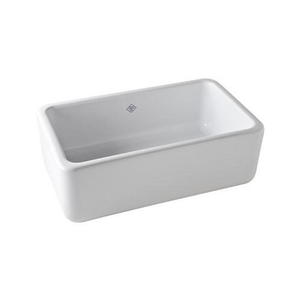 Shaws White 30 x 18 in. Fireclay Single Bowl Farmhouse Kitchen Sink 