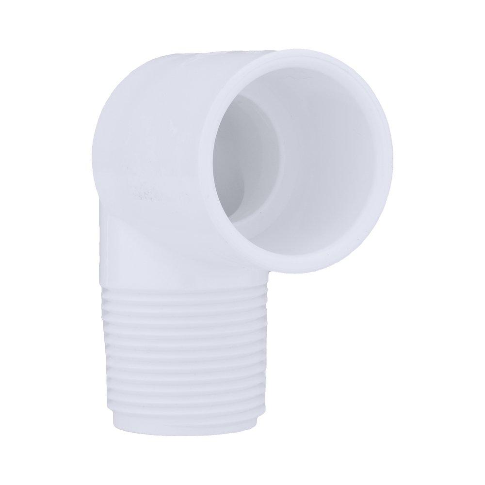 White PVC Schedule 40 90&deg; Socket x MPT Elbow 