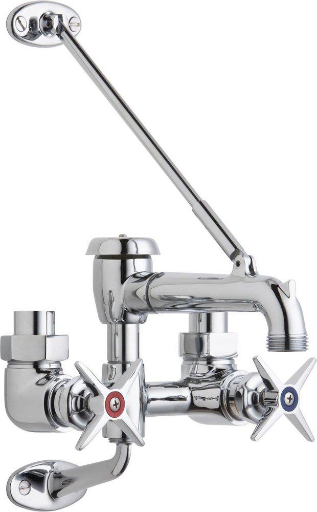 Chicago Faucets Polished Chrome 2-Hole Hot and Cold Water Sink Faucet with 8-5/8 in. Spout Reach 