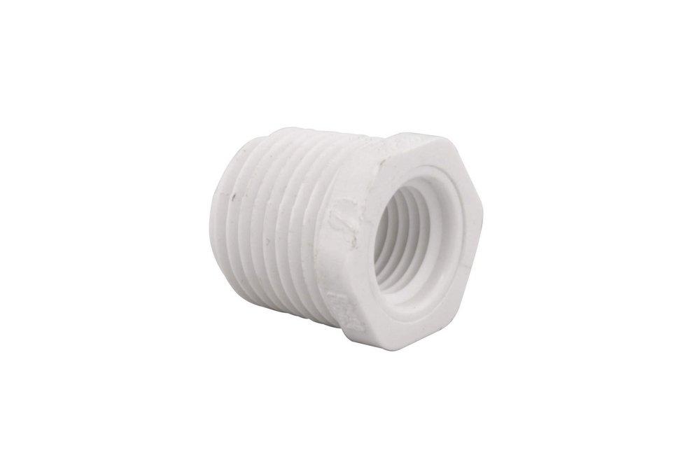White PVC Schedule 40 Male x Female Threaded Bushing 