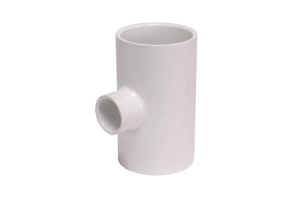 White Socket Reducing Schedule 40 PVC Tee 