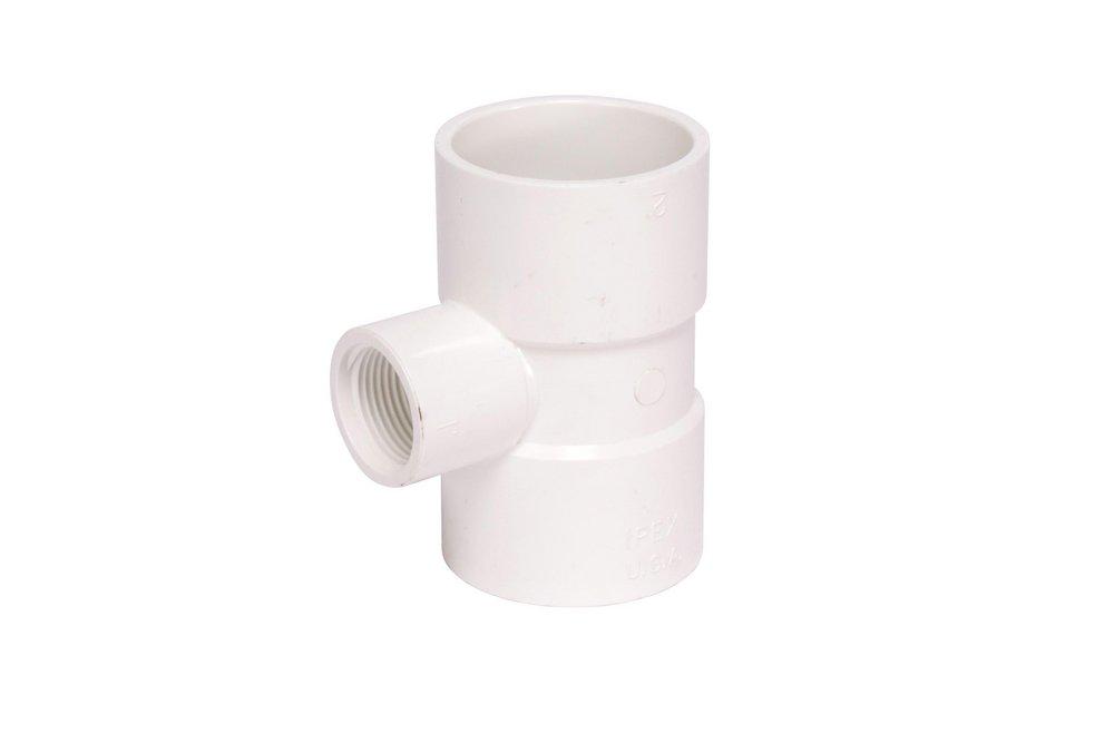 White PVC Schedule 40 Female Tee (S x S x FPT) 