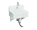 30 x 22 in. Bracket-Mounted Scrub-Up/Plaster Sink Single Faucet Hole White