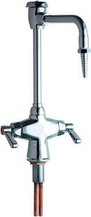 Chicago Faucets Polished Chrome Two Lever Handle Deck Mount Service Faucet 