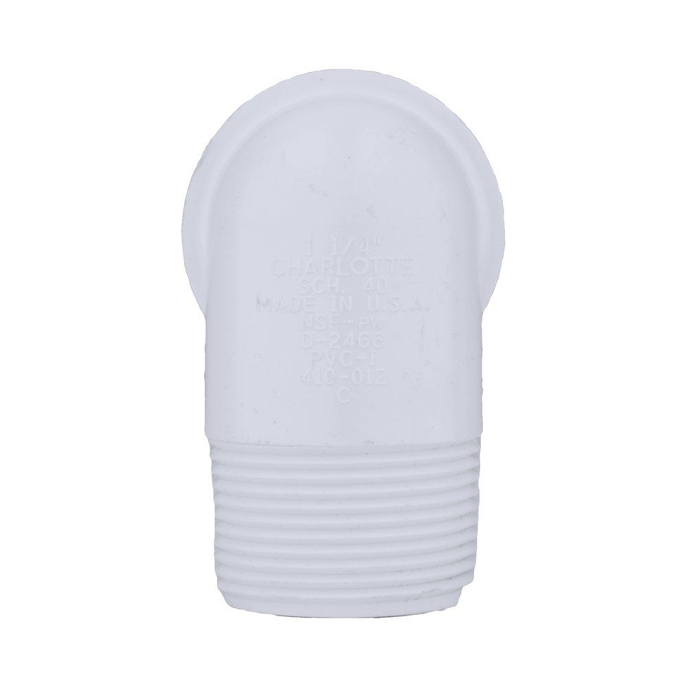 White PVC Schedule 40 90&deg; Socket x MPT Elbow 