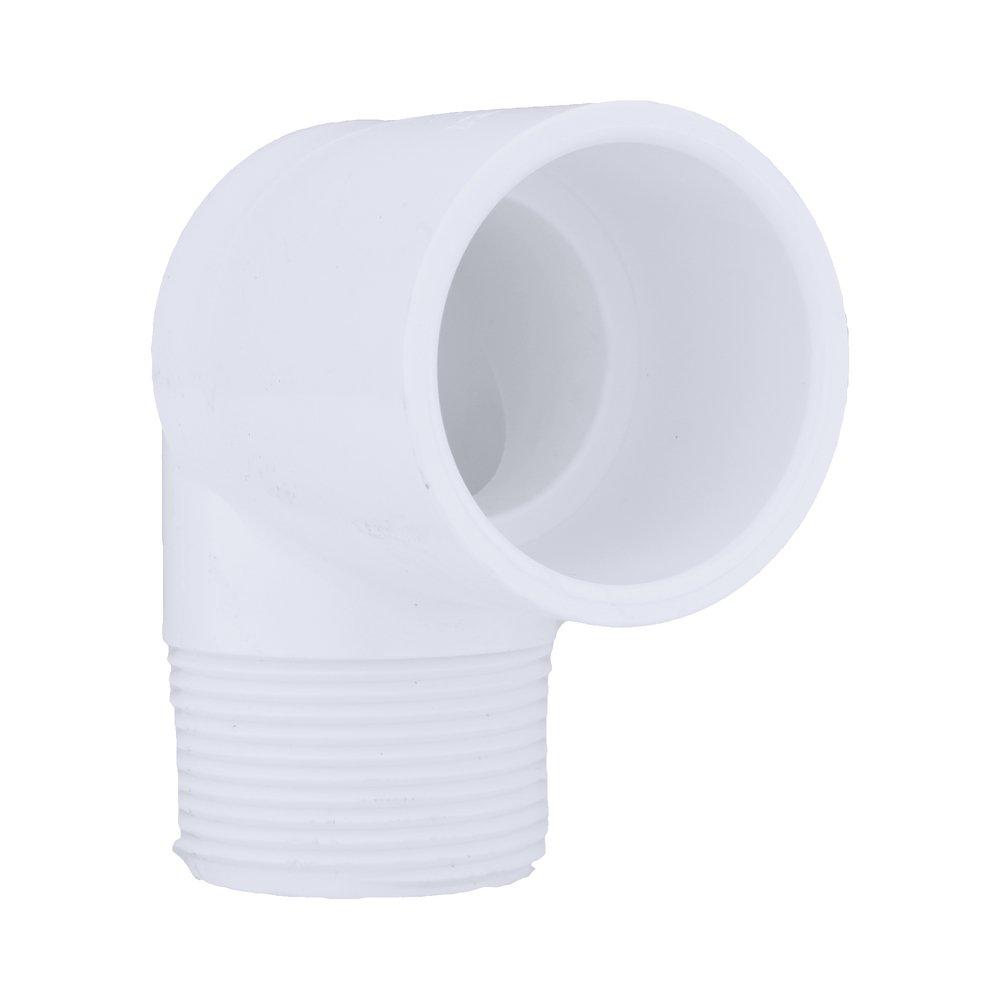 White PVC Schedule 40 90&deg; Socket x MPT Elbow 