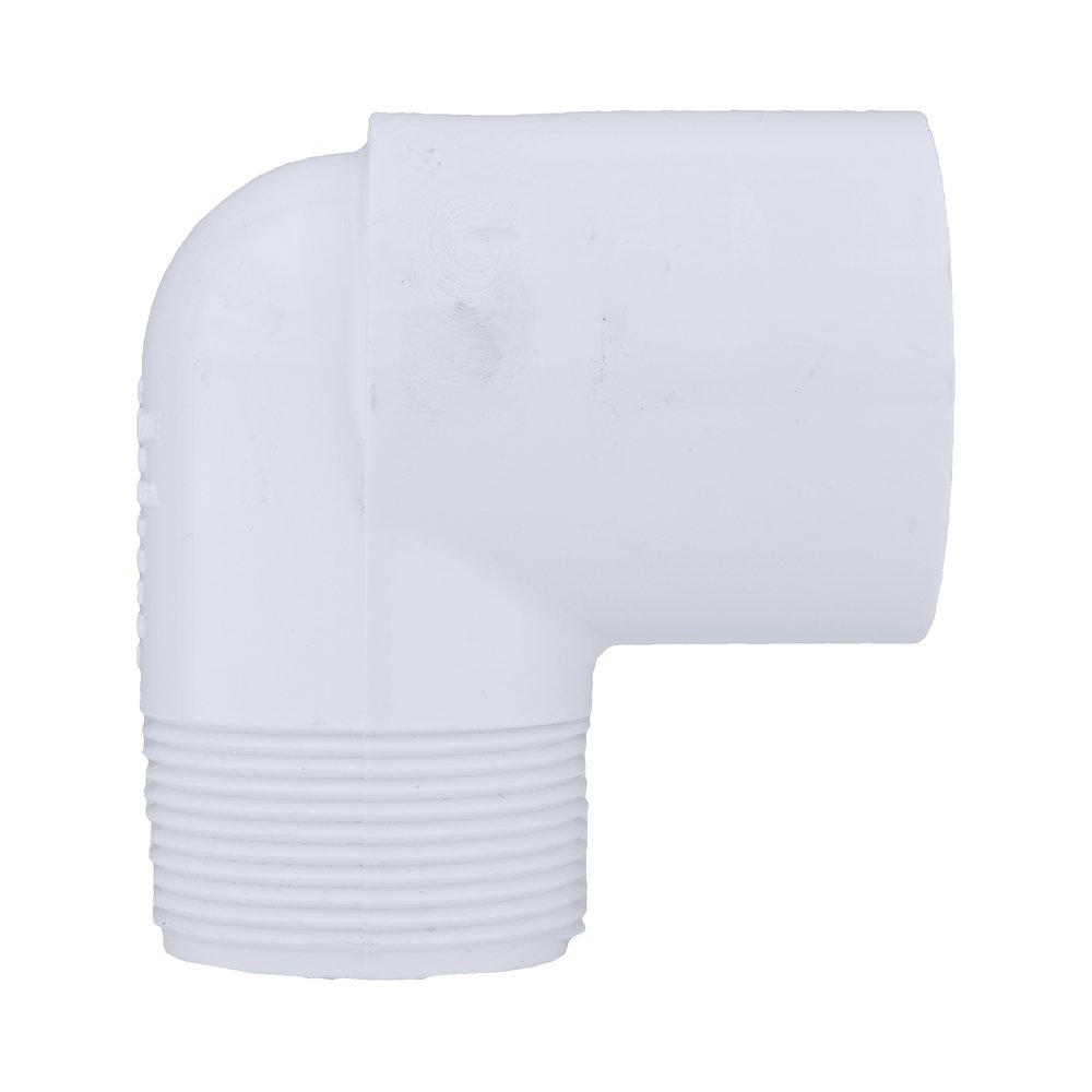 White PVC Schedule 40 90&deg; Socket x MPT Elbow 