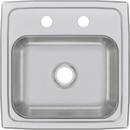 Elkay Brushed Satin 15 x 15 in. 2 Hole Drop-in Stainless Steel Bar Sink 