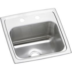 15 x 15 in. Drop-in Stainless Steel 2 Hole Bar Sink in Brushed Satin