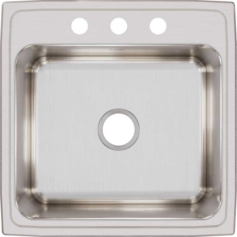 Elkay Lustrous Satin 22 x 22 in. Stainless Steel Single Bowl Drop-in Kitchen Sink in Lustrous Satin 