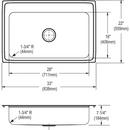 Elkay Brushed Satin 33 x 22 in. 4 Hole Stainless Steel Single Bowl Drop-in Kitchen Sink 