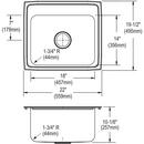 Elkay Brushed Satin 25 x 17 x 6-1/2 in. Drop-in Classroom Sink 
