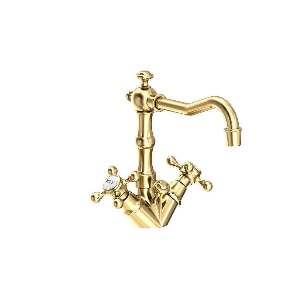 Newport Brass Forever Brass - PVD Two Handle Monoblock Bathroom Sink Faucet Cross Handle 