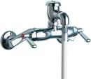 Chicago Faucets Polished Chrome Two Lever Handle Wall Mount Service Faucet 