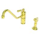 Single Handle Kitchen Faucet with Side Spray in Forever Brass - PVD