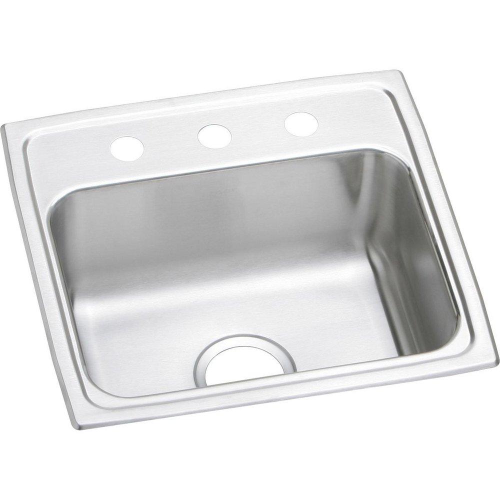 Elkay Lustrous Satin 19 x 18 in. Stainless Steel Single Bowl Drop-in Kitchen Sink in Lustrous Satin 