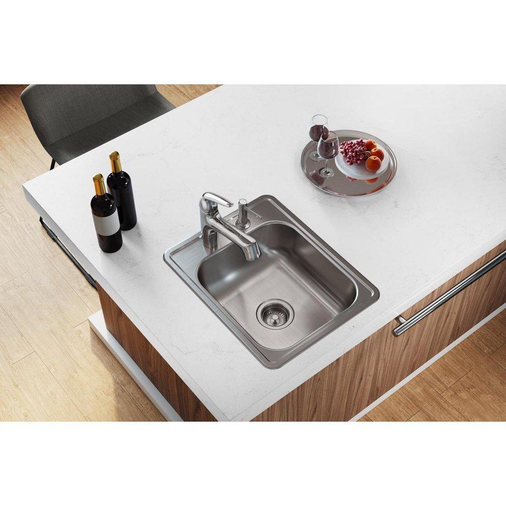 Dayton Satin 17 x 21-1/4 in. Drop-in Stainless Steel Bar Sink 