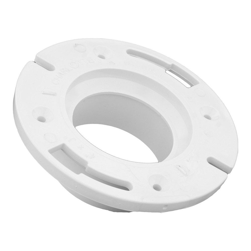 White Closet Flange with Pipe Stop 