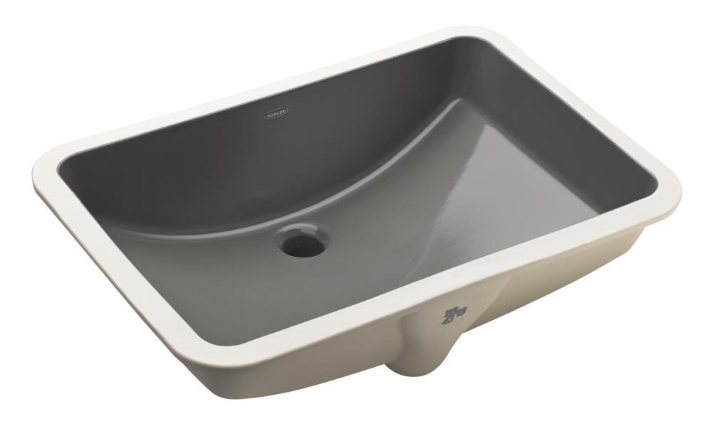 KOHLER Thunder&trade; Grey Undermount Bathroom Sink with Overflow 
